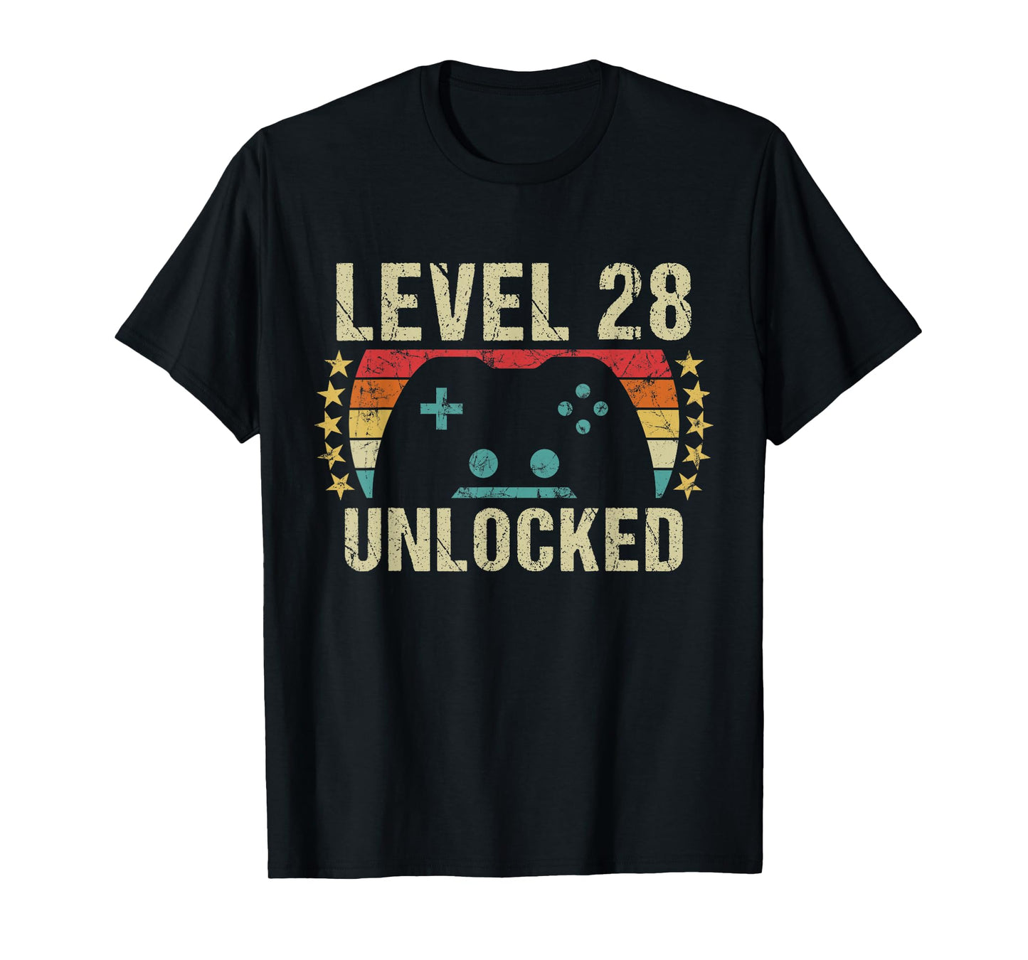 Gaming Vintage 28th Birthday Gift 28 Year Old Boy Girl Gamer T-Shirt