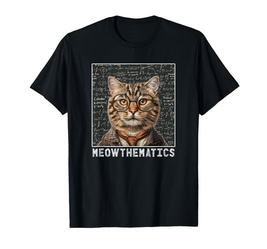 Only Laughs Apparel Meowthematics Cat Math Teacher T-Shirt