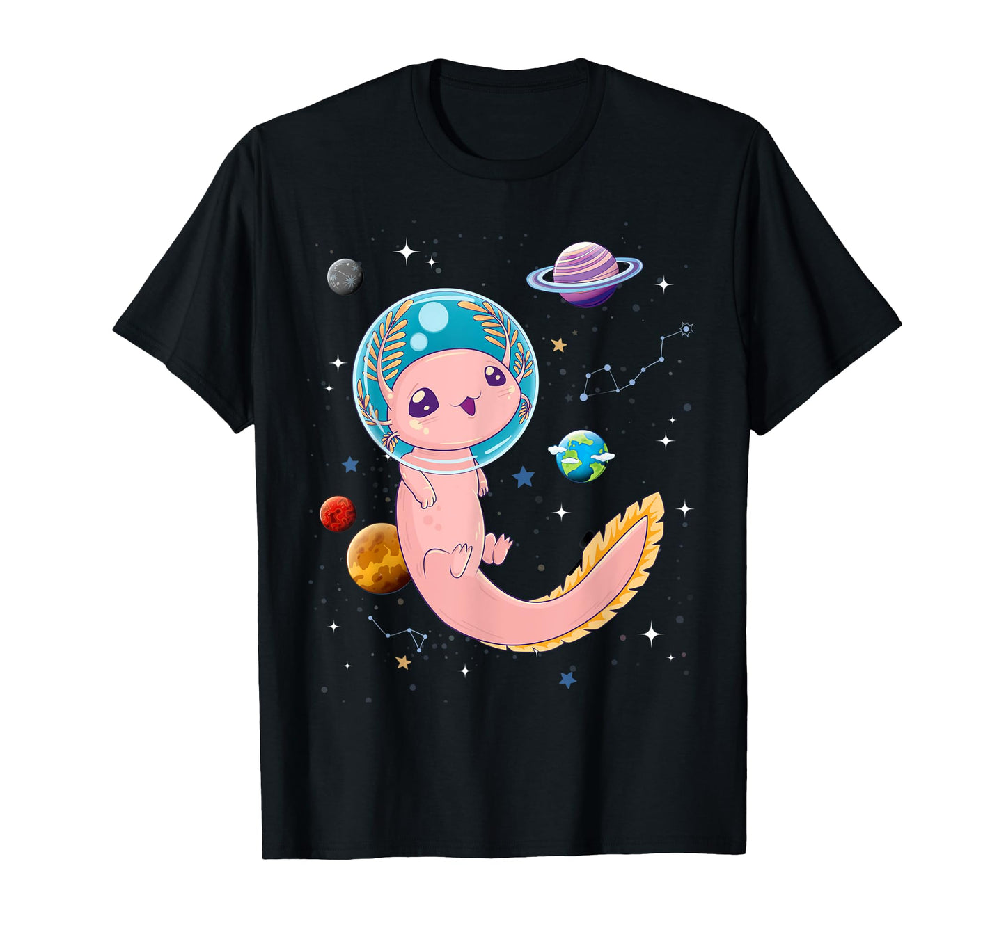 Cute Creepy Anime Pastel Goth Clothes Space Axolotl Kawaii T-Shirt