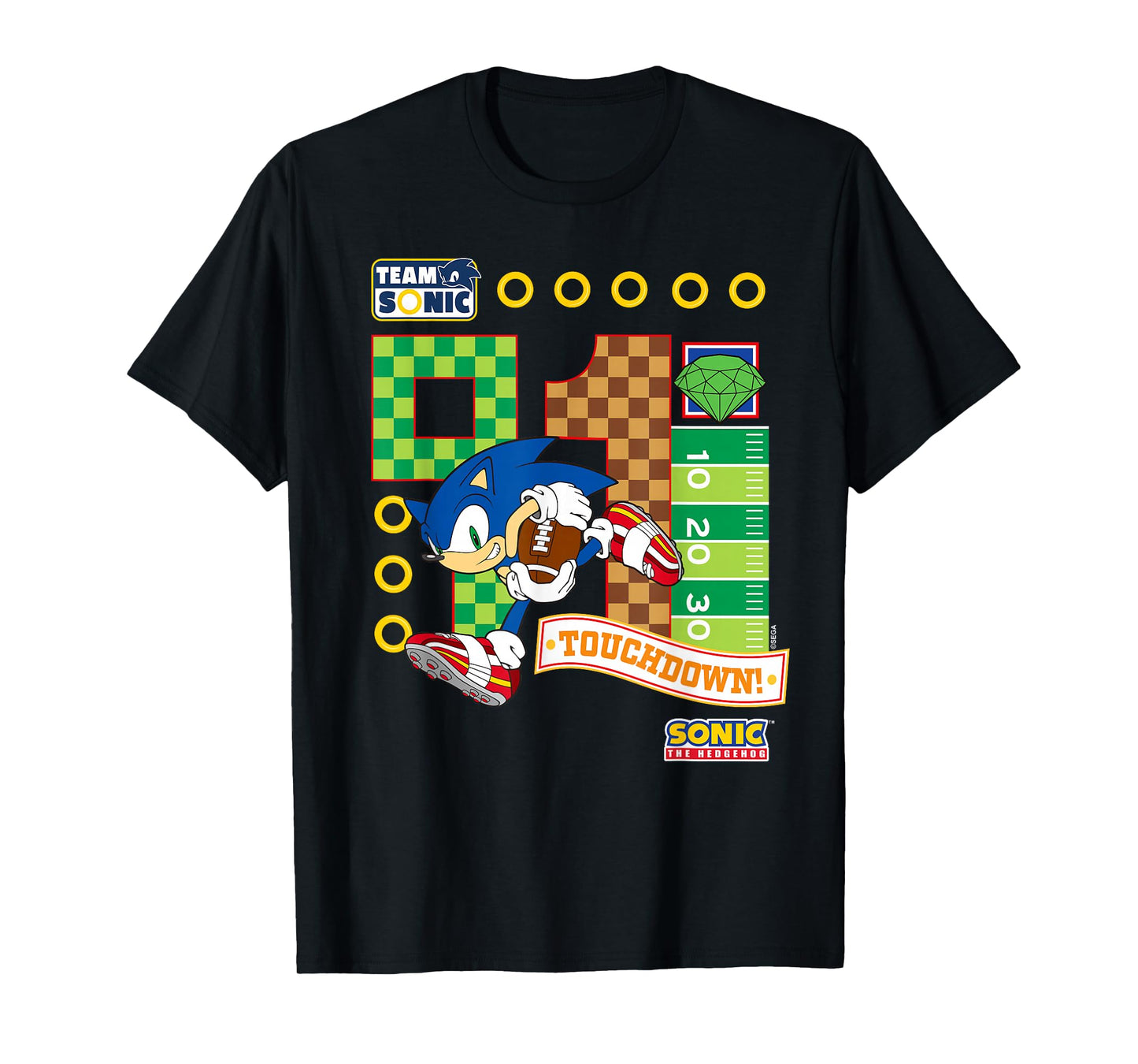 Sonic The Hedgehog - Team Sonic Touchdown T-Shirt