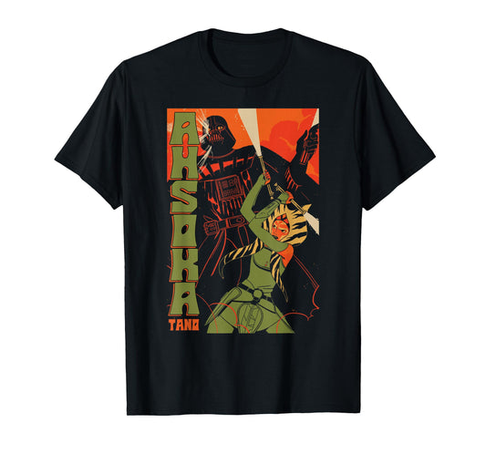 Star Wars Classic Ahsoka Tano & Darth Vader Vintage Poster T-Shirt