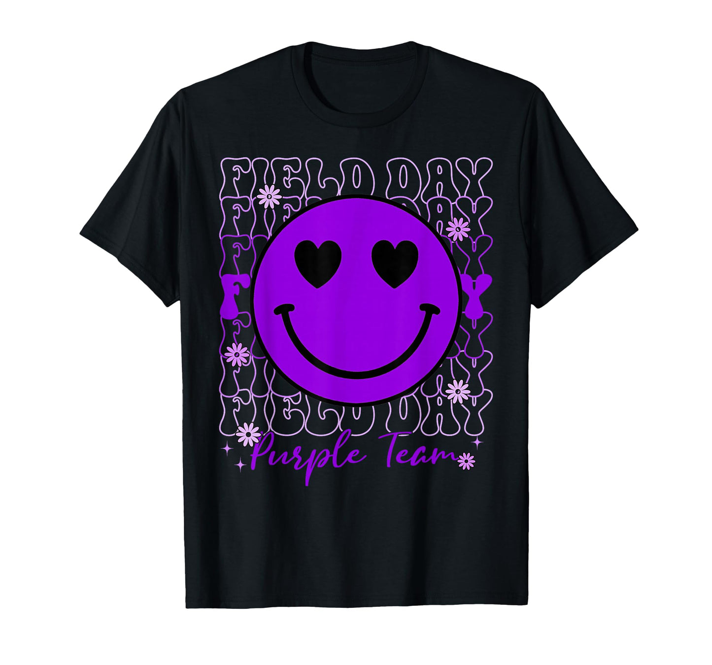 Field Day Purple Team Smile Face Field Day Games Kid Teacher T-Shirt