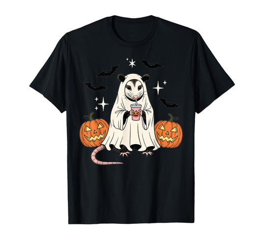 Spooky Possum Ghost Pumpkin Halloween Funny Cute T-Shirt