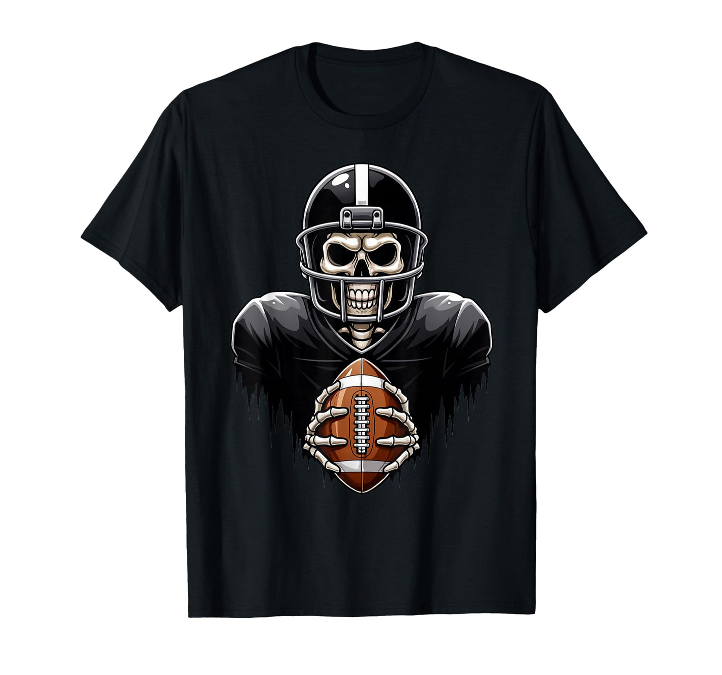 Skeleton Playing Football Player Halloween Costume Sports T-Shirt