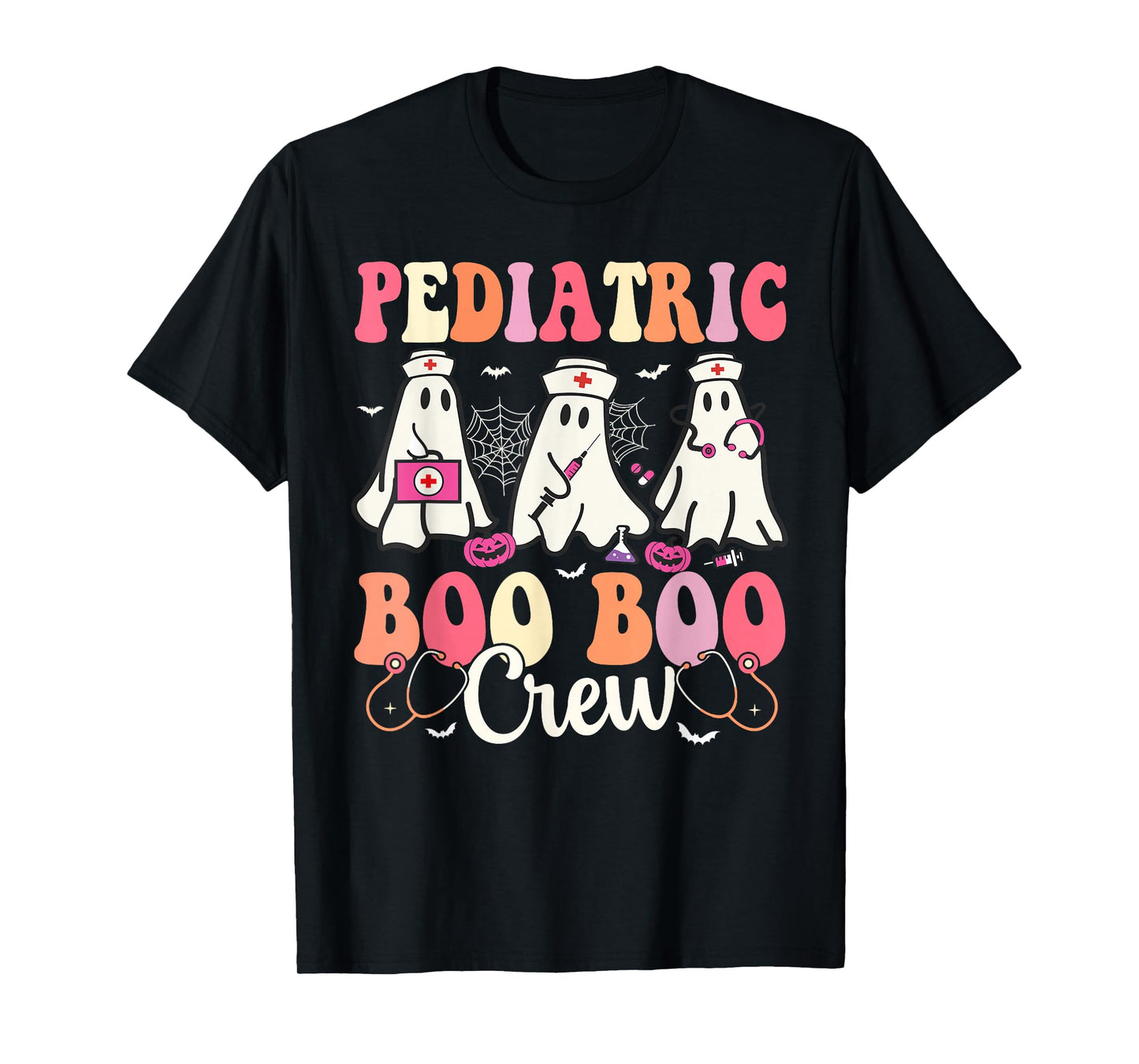 Pediatric Nurse Boo Boo Crew Ghost Nurse Halloween Costume T-Shirt