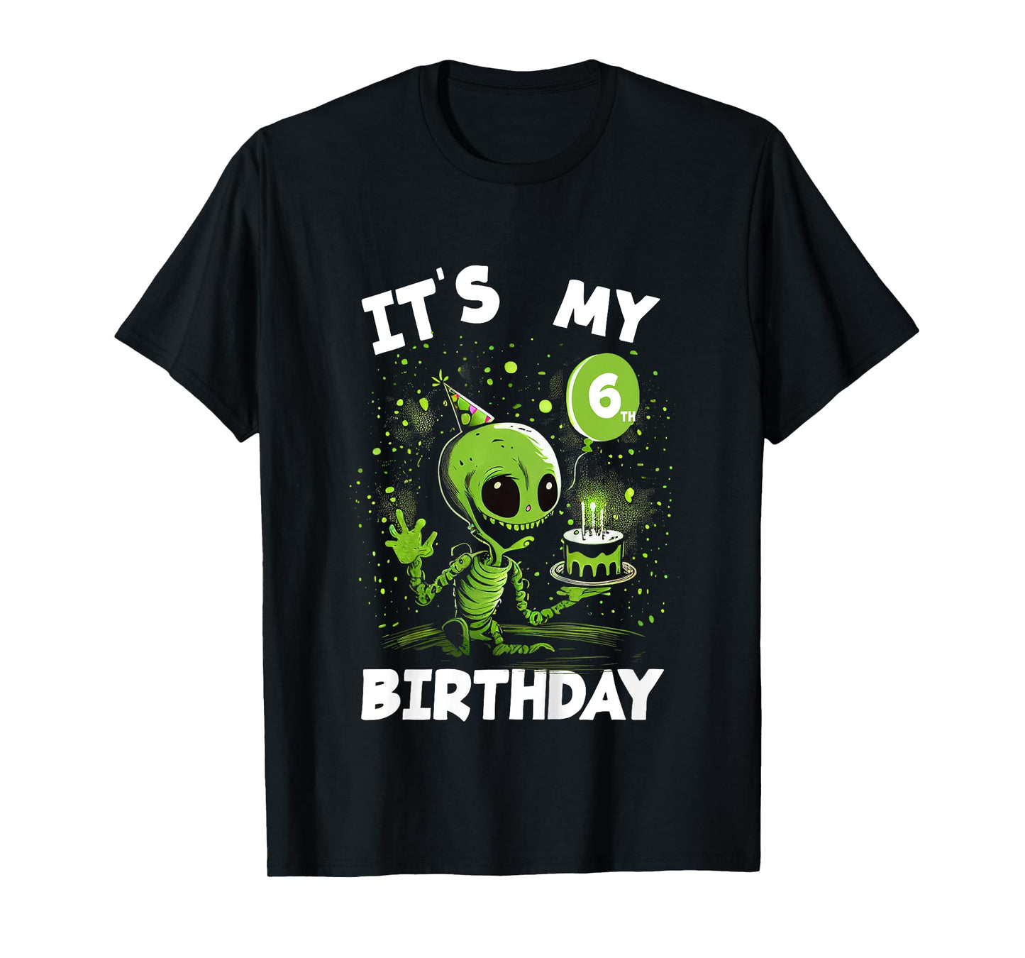 Kids It's my 6th Birthday 6 Year Old Alien T-Shirt