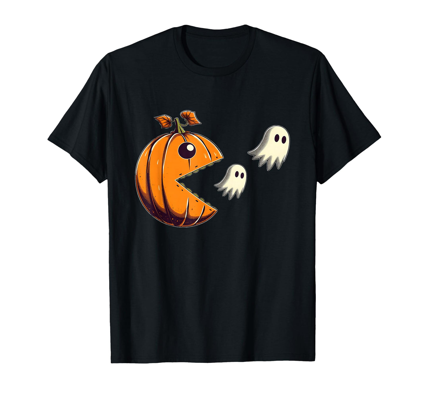 Pumpkin Eating Ghost Gamer Halloween Gaming Boys Teen Kids T-Shirt