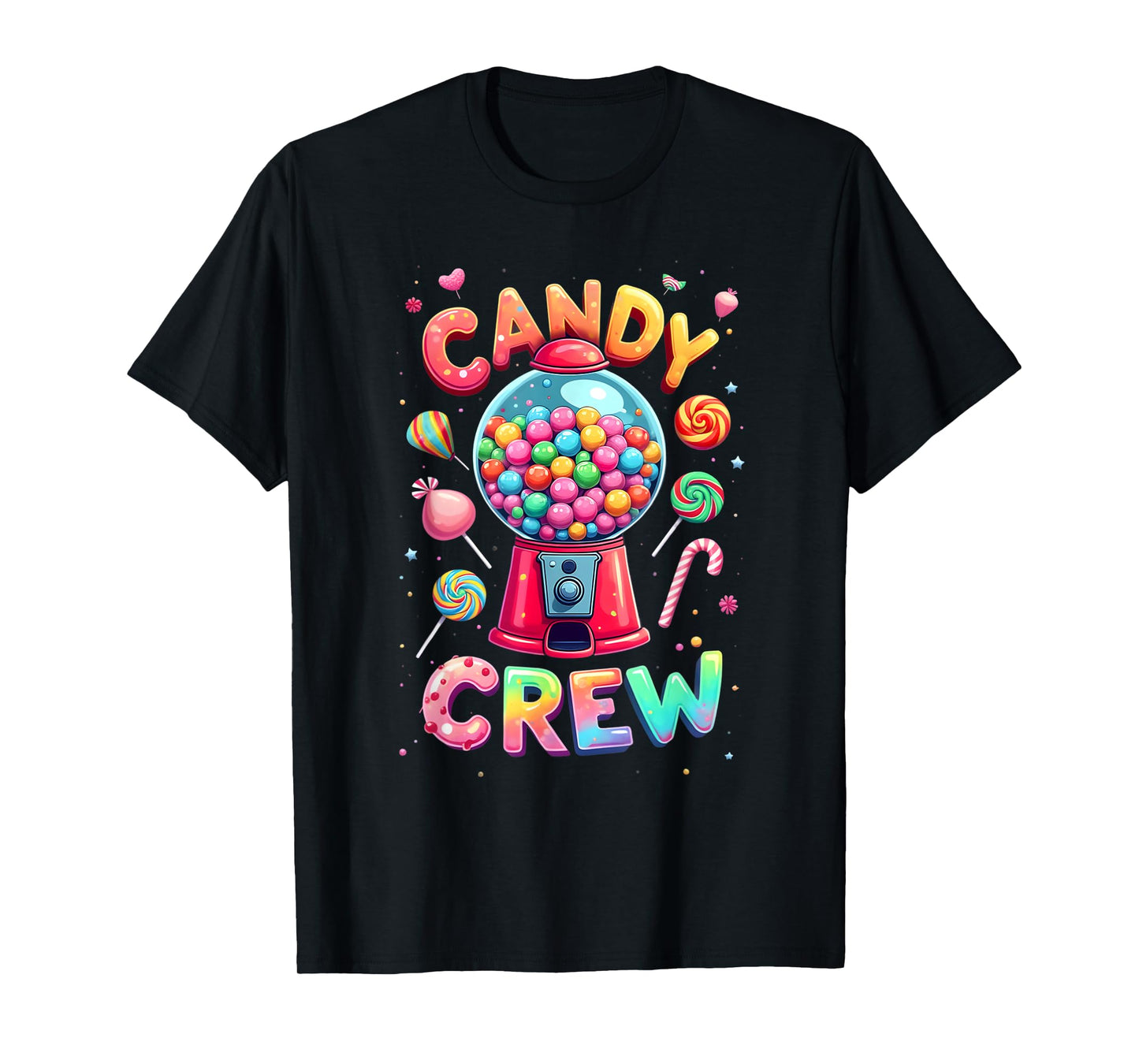Funny Candy crew Women & Teens Retro Colorful Candy Squad T-Shirt