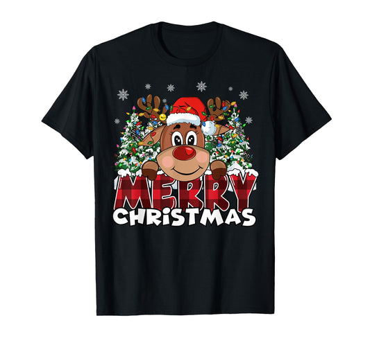 Funny Reindeer Xmas Men Women Family Merry Christmas T-Shirt