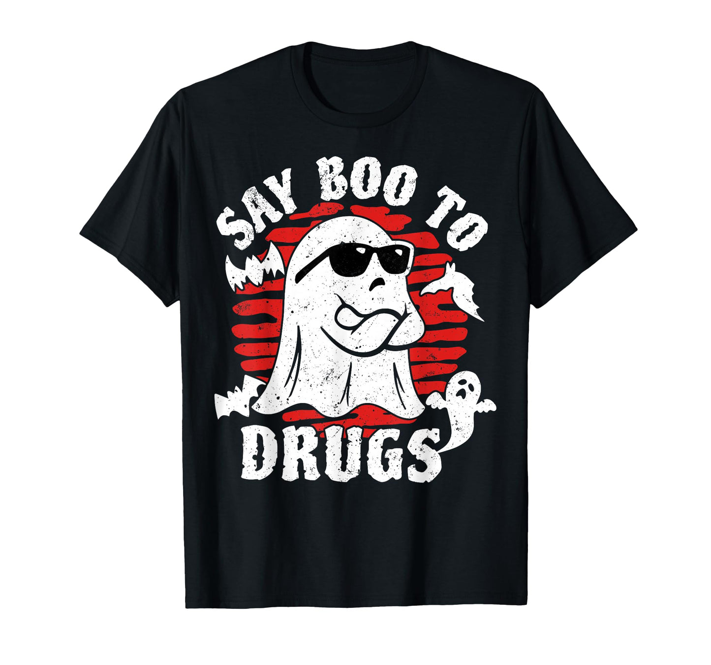 Say Boo to Drugs Anti-Drug Ghost Halloween Red Ribbon Week T-Shirt