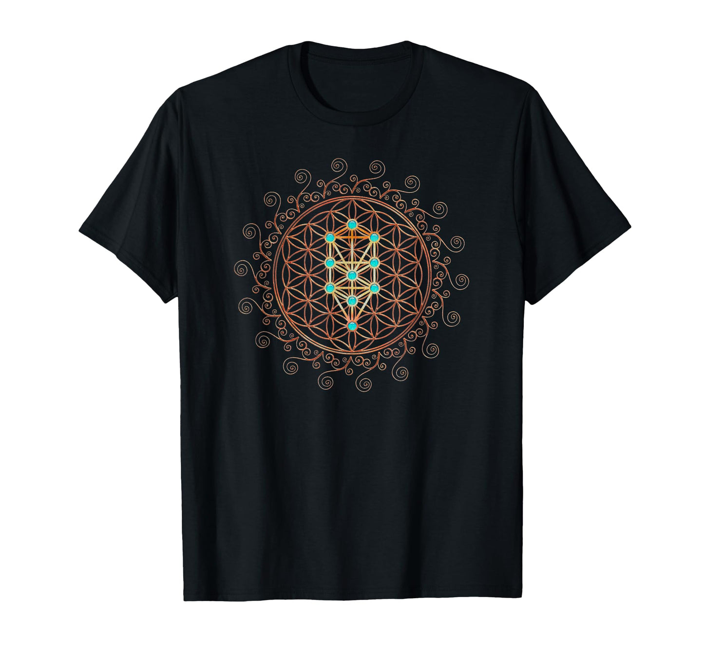 Flower Life, Tree of Life, Sacred Geometry, Kabbalah T-Shirt