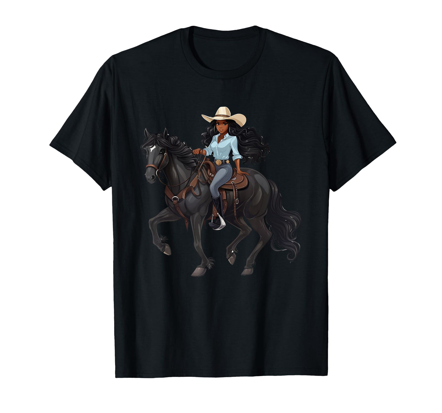 Howdy Black Cowgirls African American Texas Melanin Woman T-Shirt