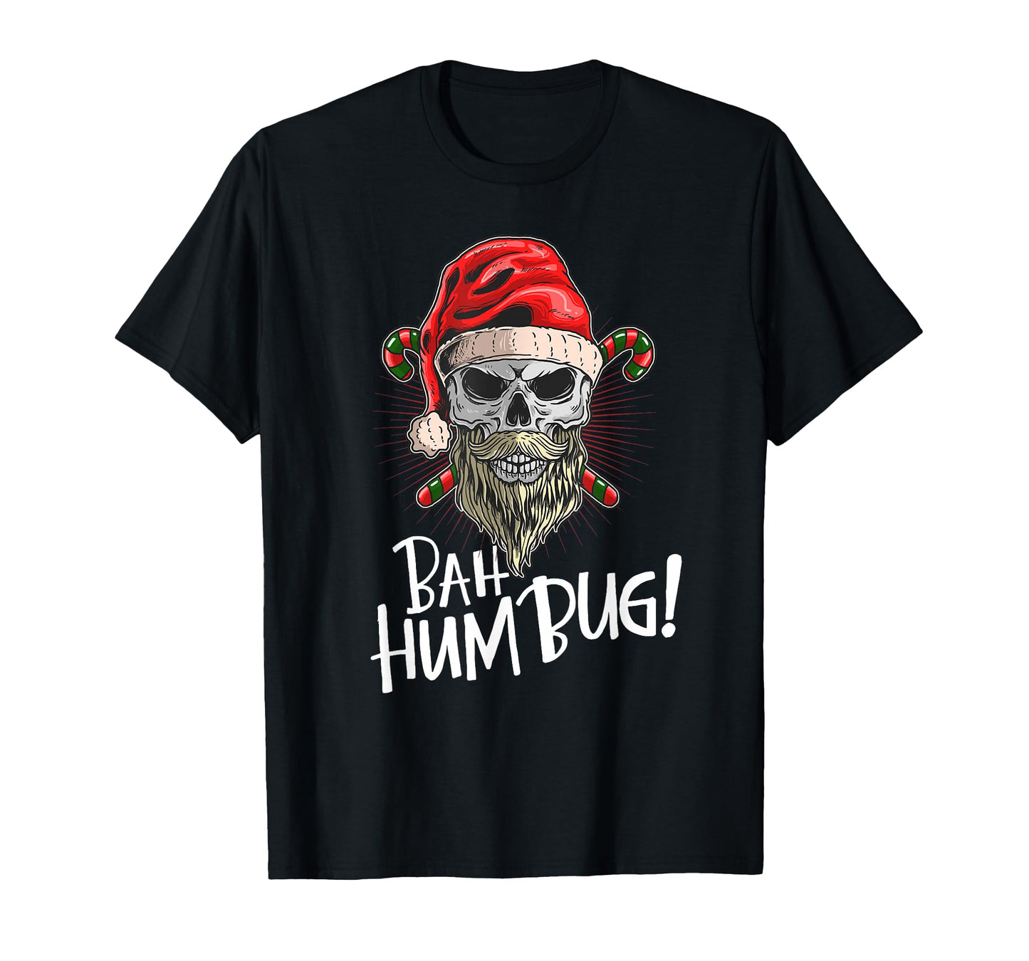 Bah Humbug Skull Hat Santa's Favorite Candy Christmas Pajama T-Shirt