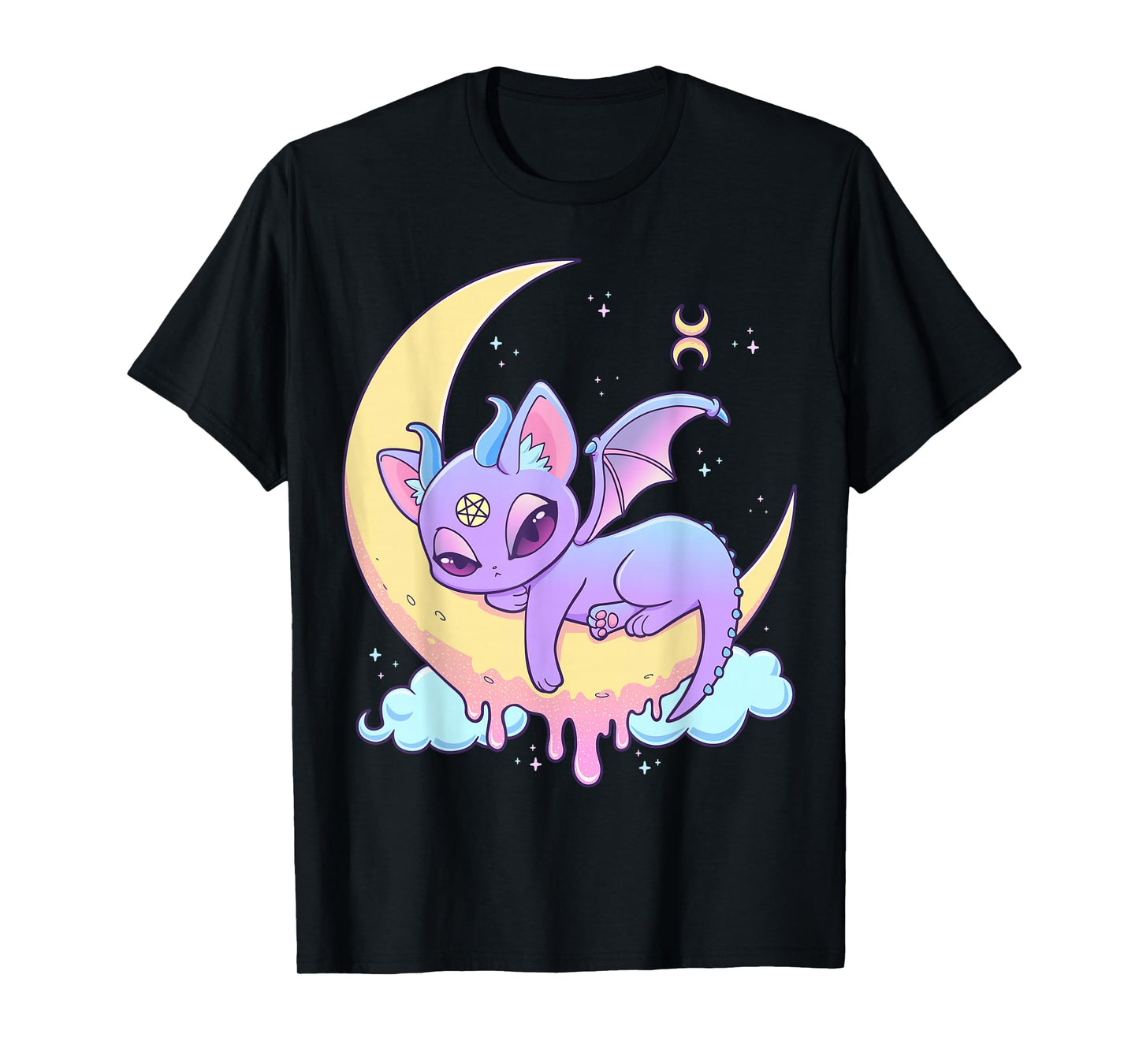 Pastel Goth Witchy Cat Cute Creepy Wiccan Cat Demon Menhera T-Shirt