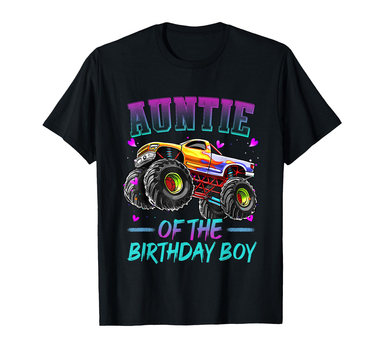 Auntie of the Birthday Boy Monster Truck Birthday T-Shirt