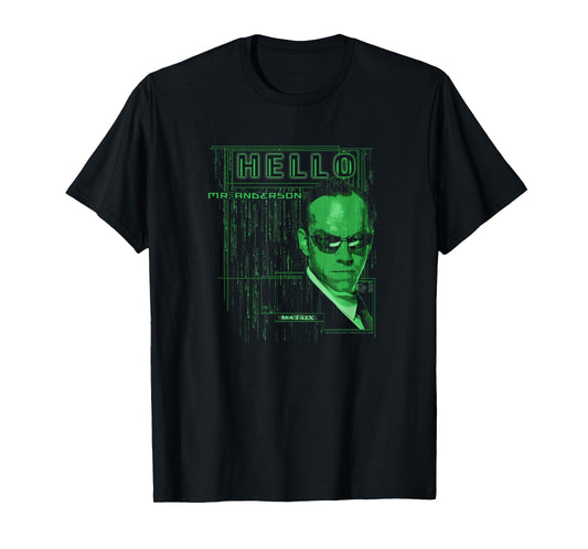 The Matrix Agent Smith Hello Mr. Anderson Code Drop T-Shirt