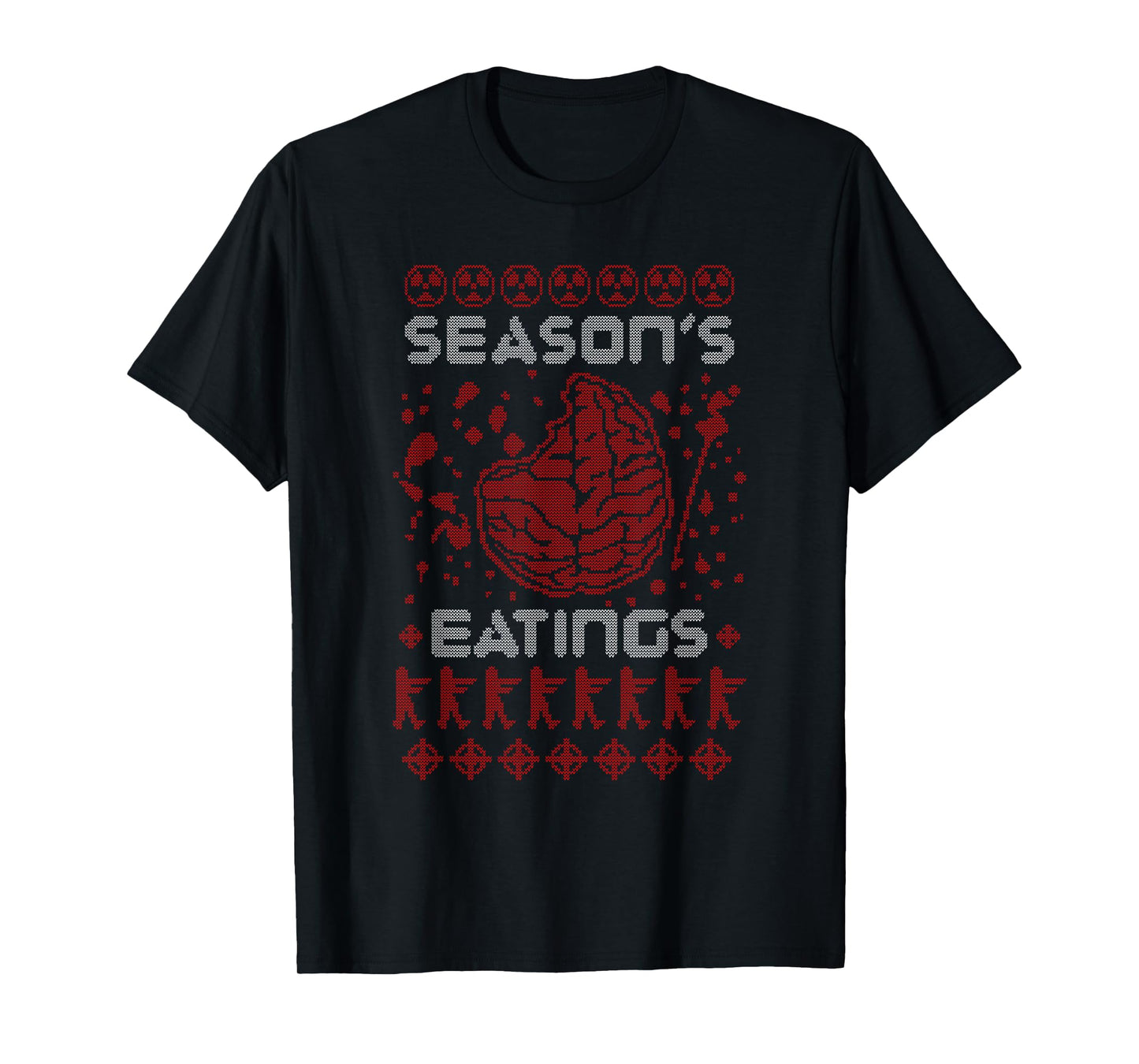 Season's Eatings Funny Zombie Ugly Christmas T-Shirt