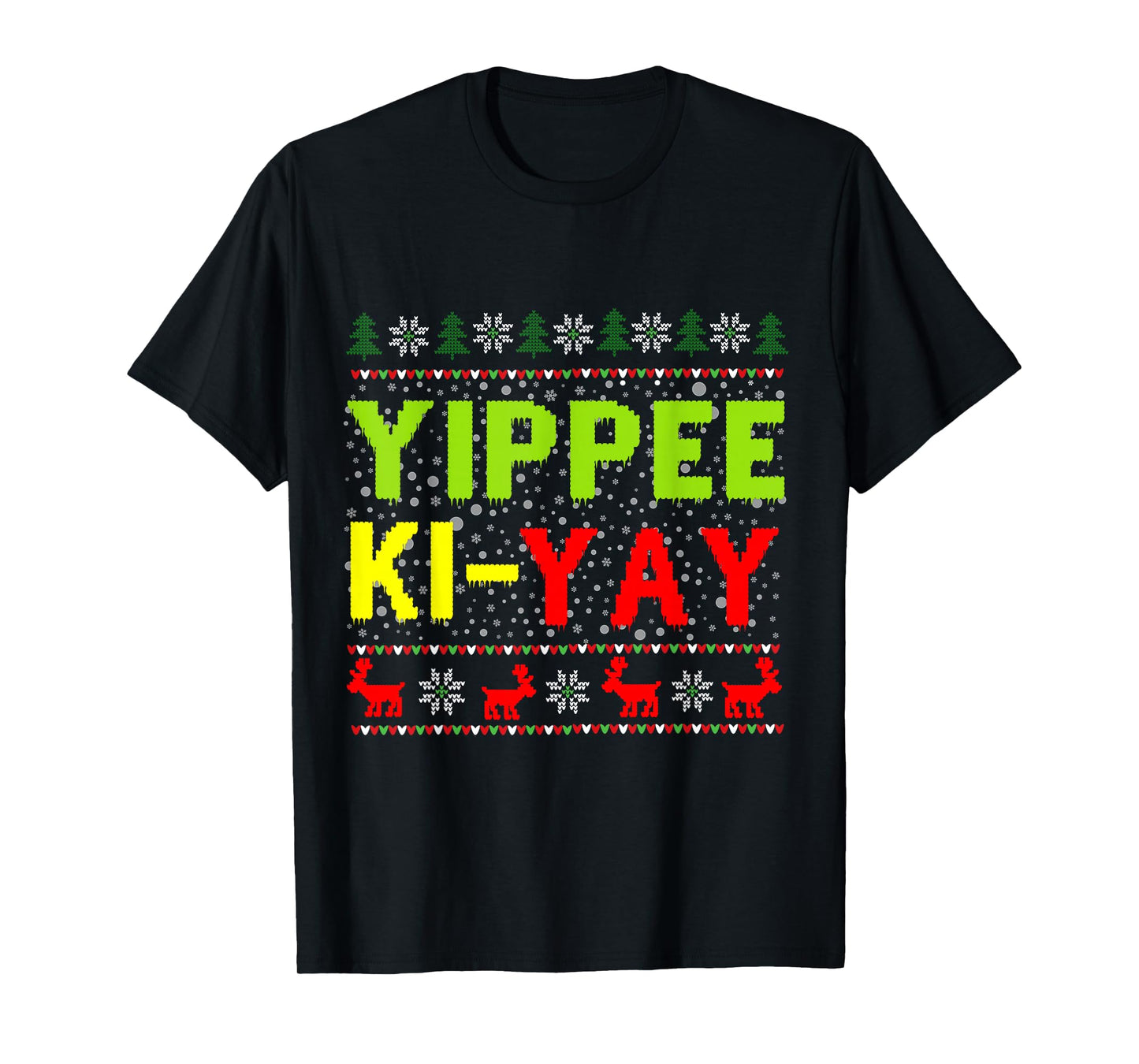 Funny Christmas Sweater Yippee - Unisex-Adults Winter Movie Lovers T-Shirt, Black, Small, Long Sleeve