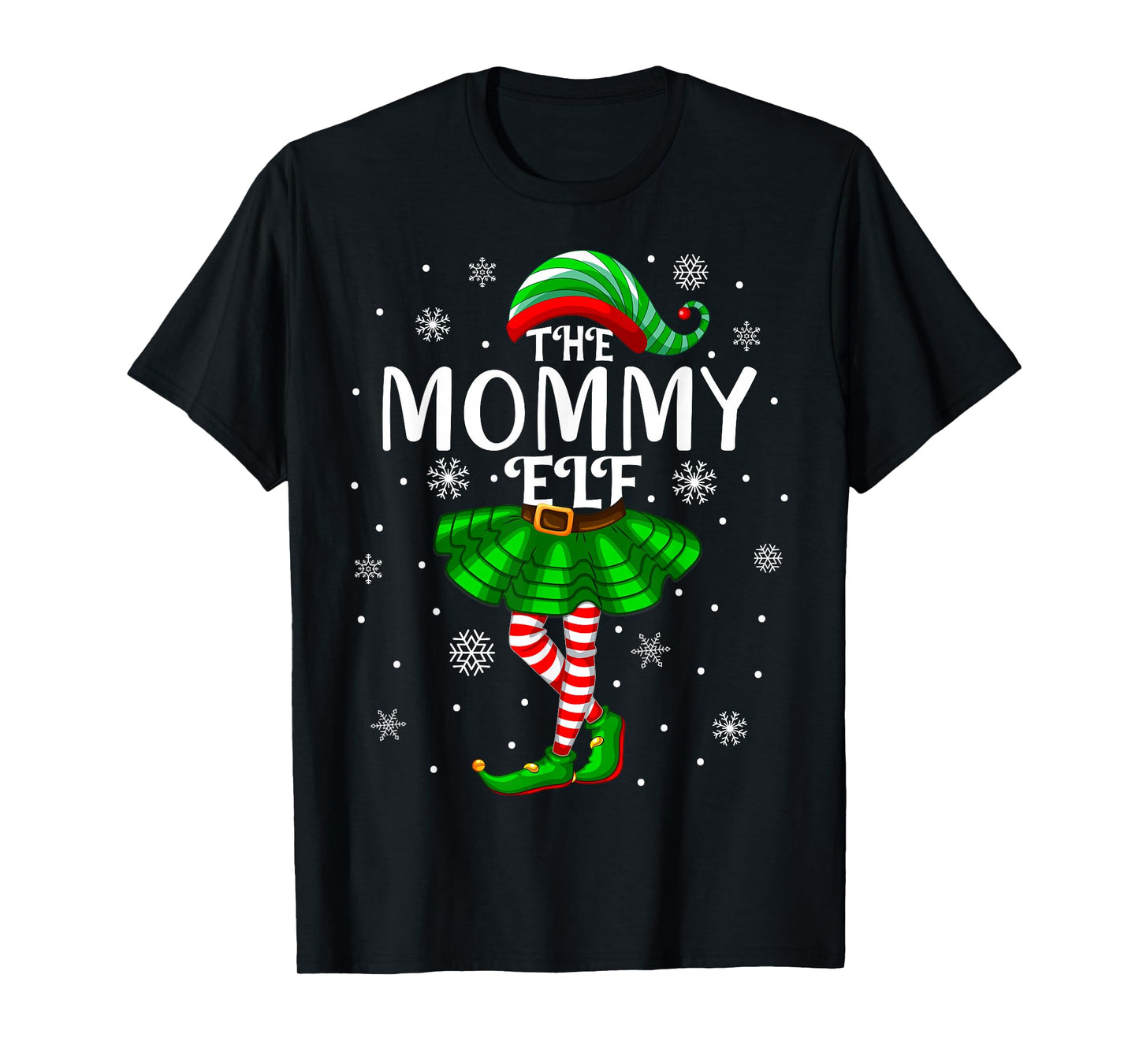 Mom Xmas Family Matching Women Girls The Mommy Elf Christmas T-Shirt