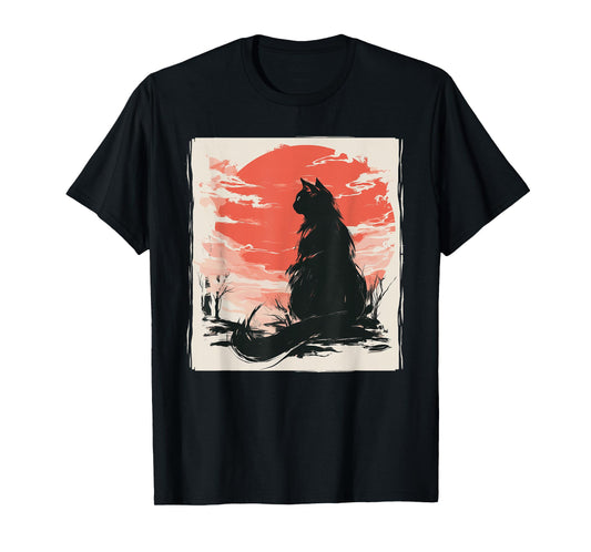 Kawaii Cat Anime Japanese Retro Men Women Kids Funny Cat T-Shirt