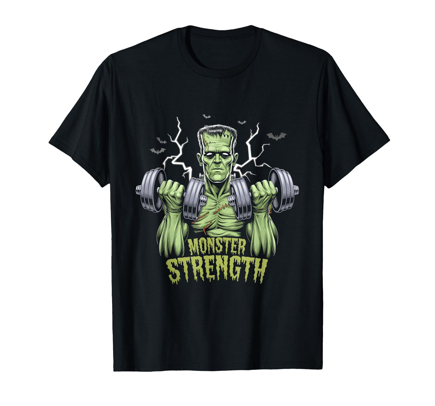 Frankenstein Monster Halloween Gym Workout Strength T-Shirt