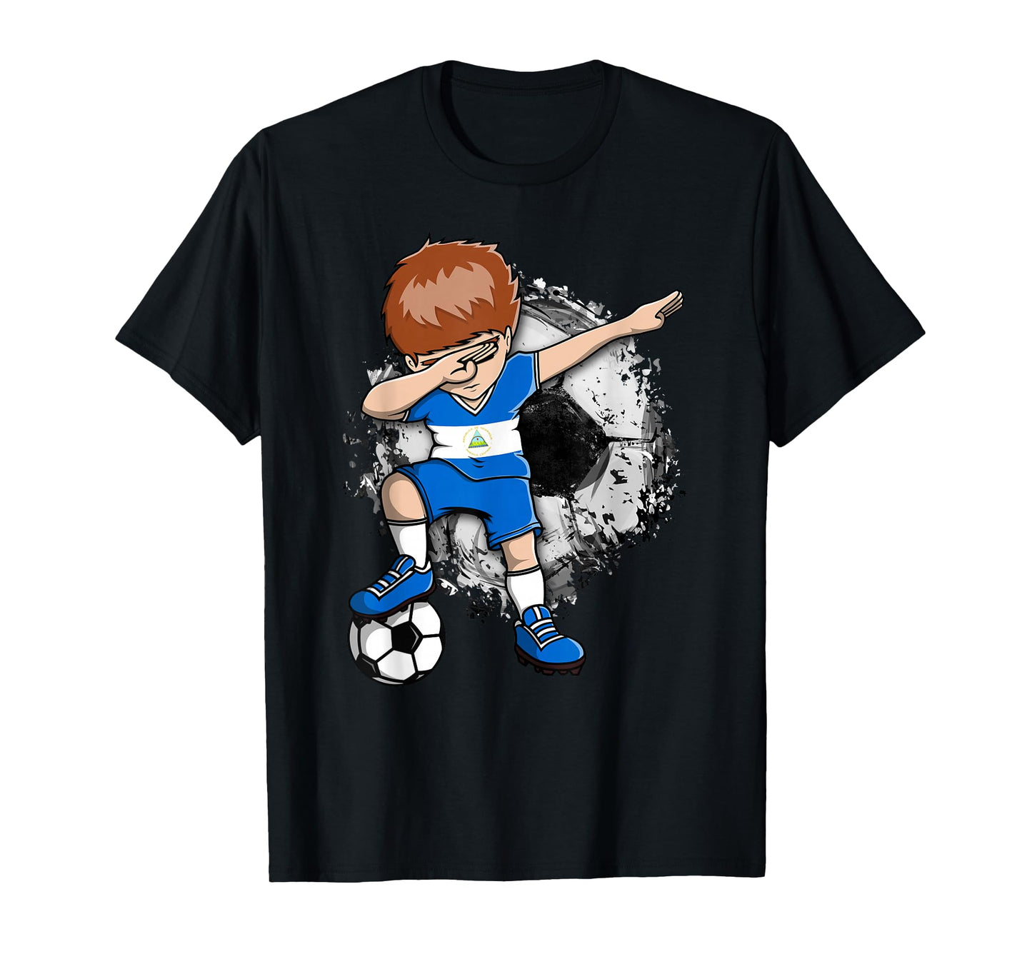 Dabbing Soccer Boy Nicaragua Jersey Nicaragua Football Fans T-Shirt