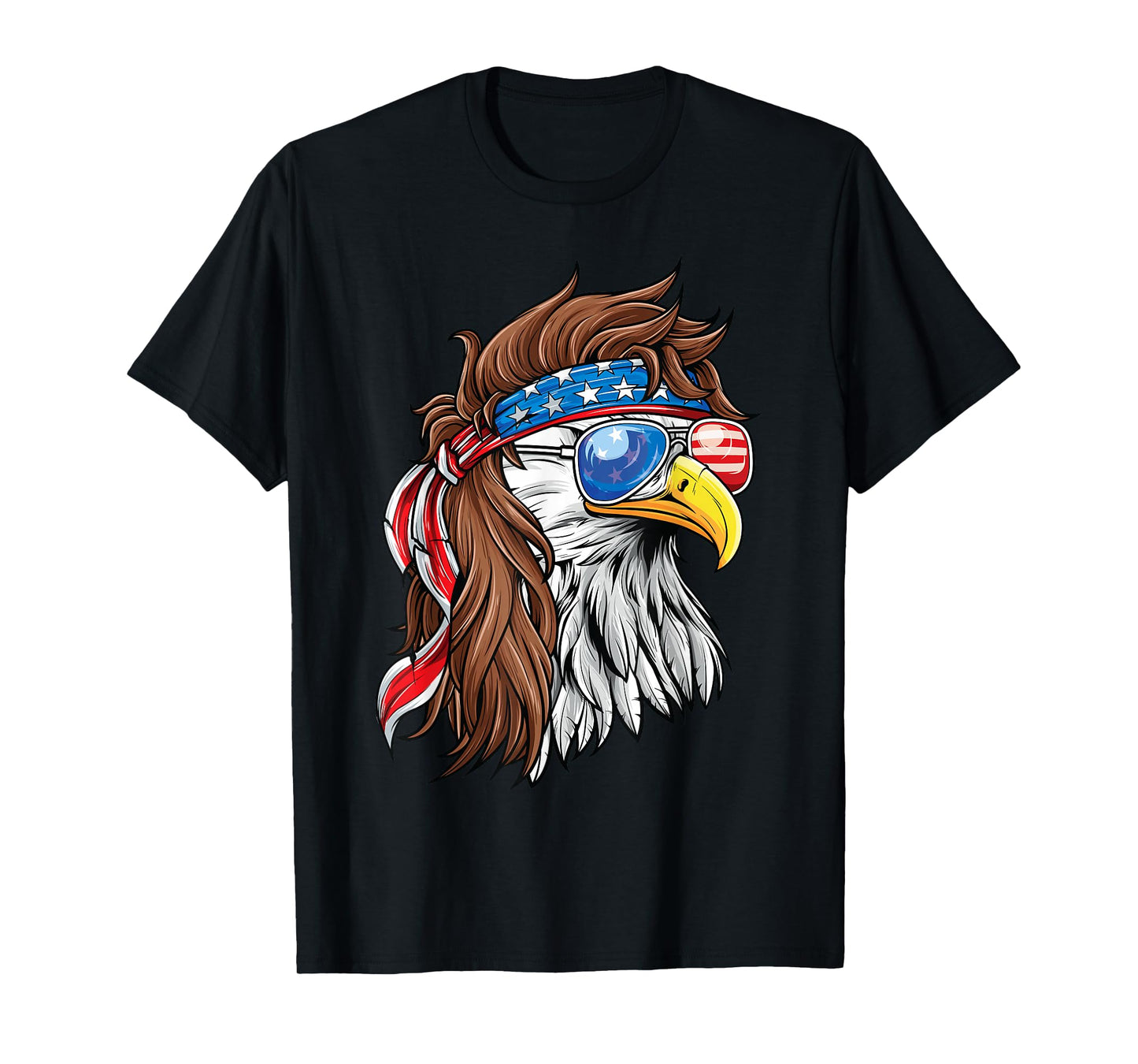 Patriotic Bald Eagle Mullet USA American Flag 4th of July T-Shirt