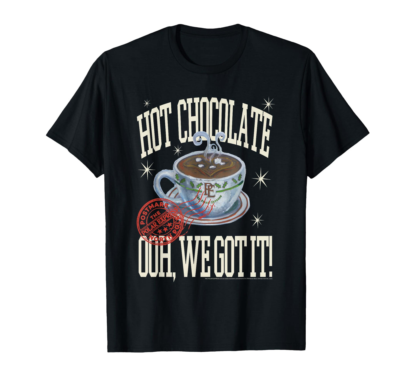 Polar Express Hot Chocolate Illustration Christmas Holiday T-Shirt