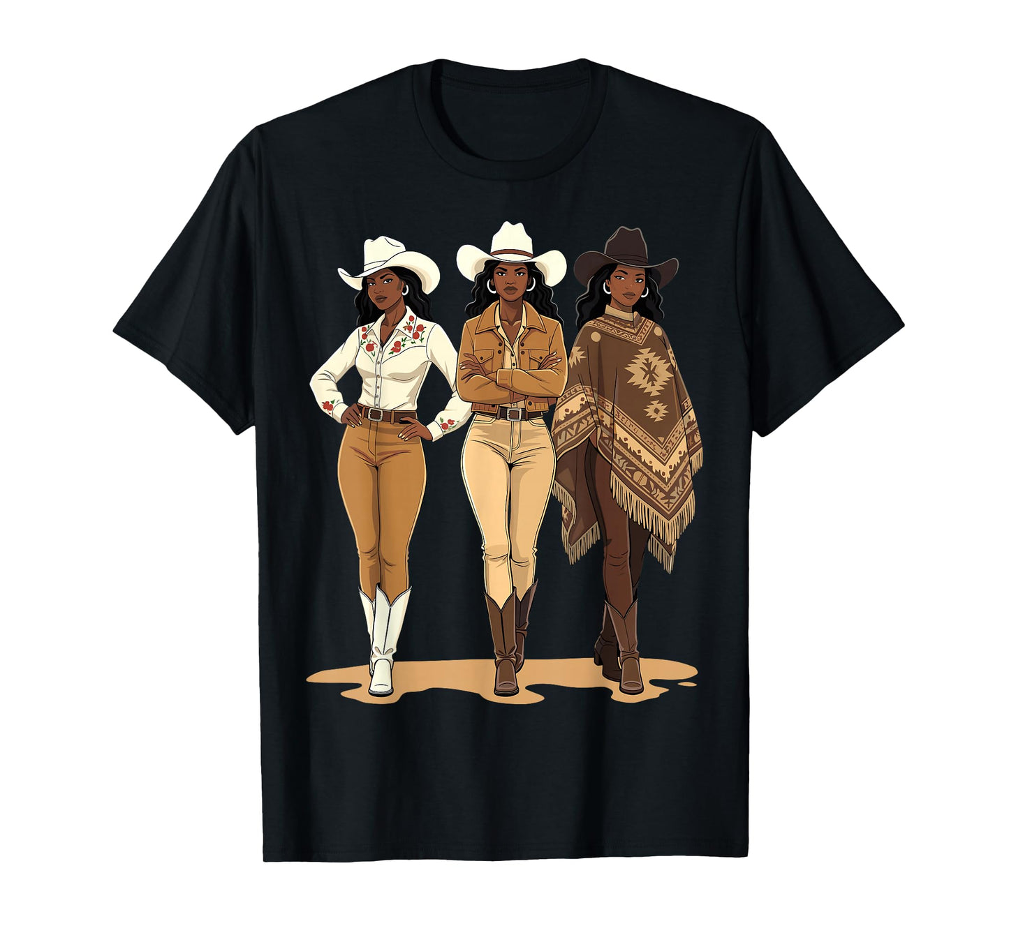 Black Cowgirl Melanin Western Rodeo T-Shirt