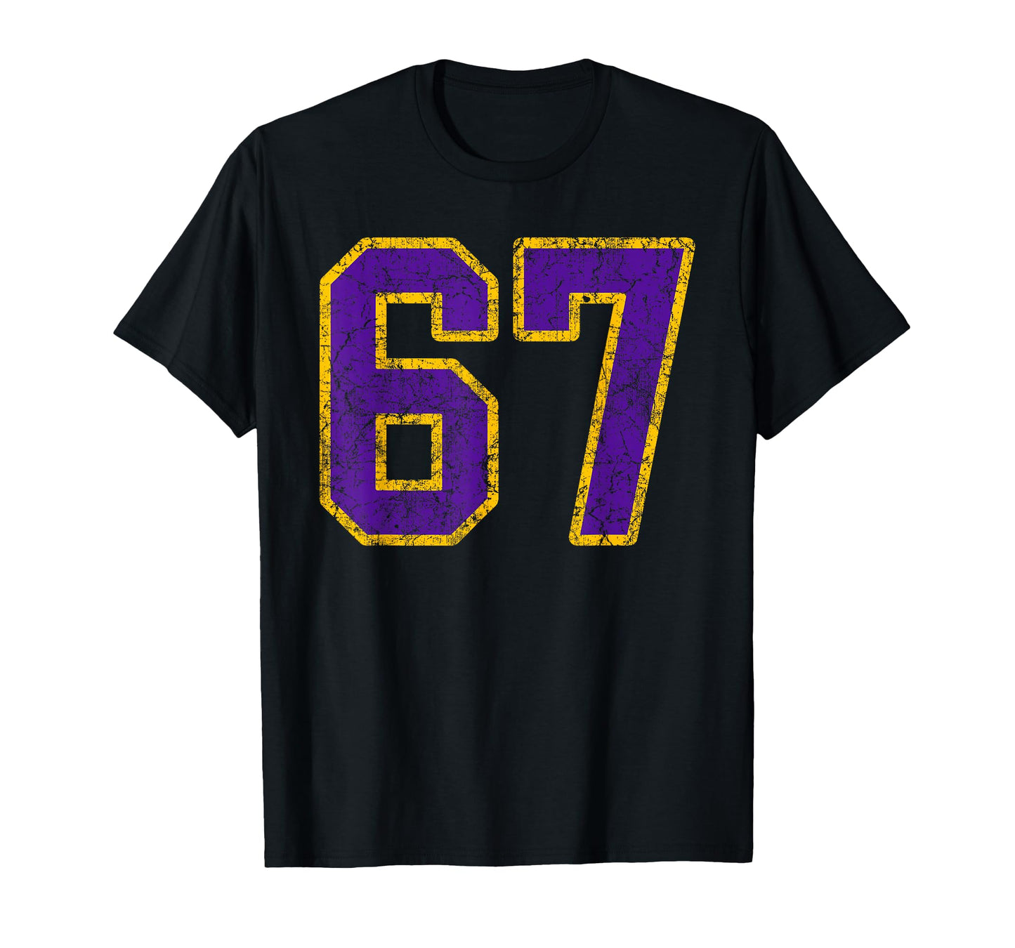 Purple Gold Number 67 Jersey Player Uniform #67 Grunge T-Shirt