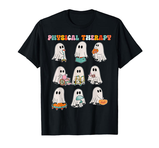 Funny Halloween Ghost Physical Therapy Pt Physical Therapist T-Shirt