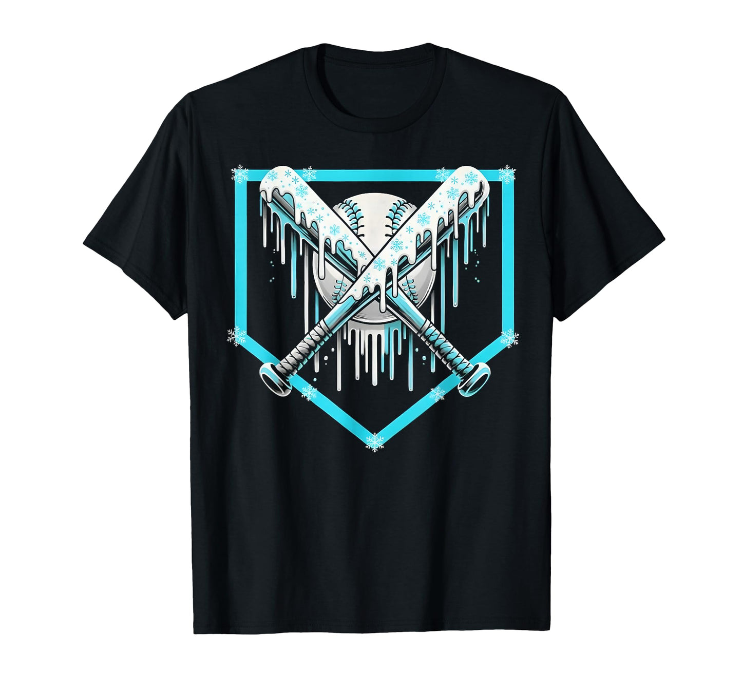 Ice Cream Baseball Drip Home Plate Bats Cool for Boys Youth T-Shirt