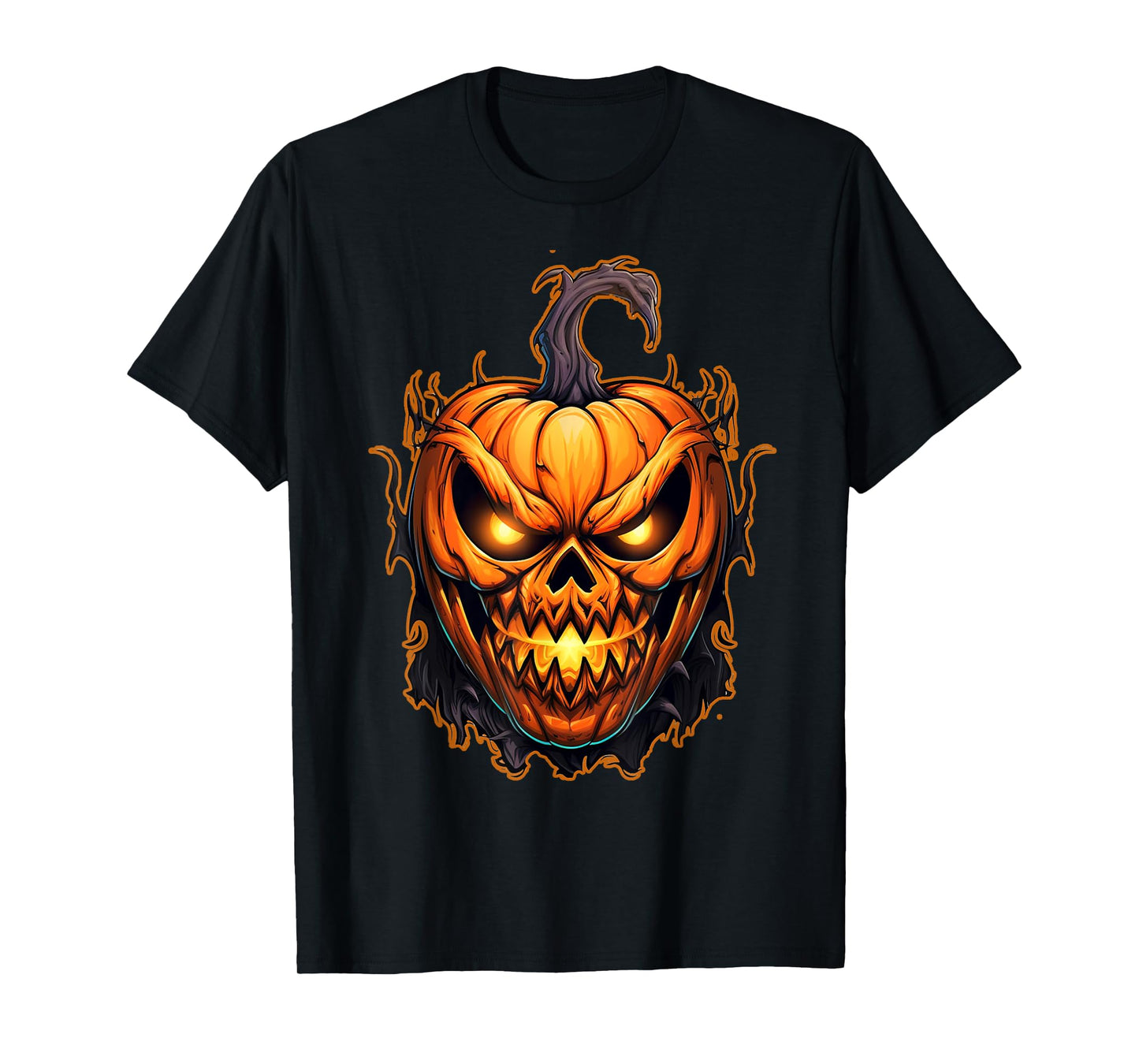 Funny Fall Autumn Halloween Scary Pumpkin Lazy Costume T-Shirt