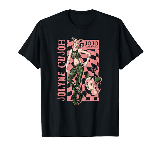 JoJo's Bizarre Adventure Jolyne Cujoh Checkerboard Anime T-Shirt