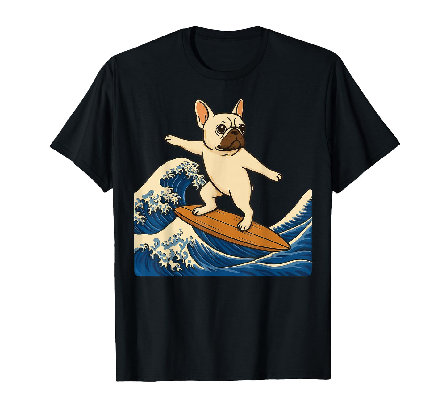 French Bulldog Surfing Japanese T-Shirt