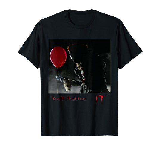IT Films/TV Series - Pennywise You'll Float Too Red Balloon T-Shirt