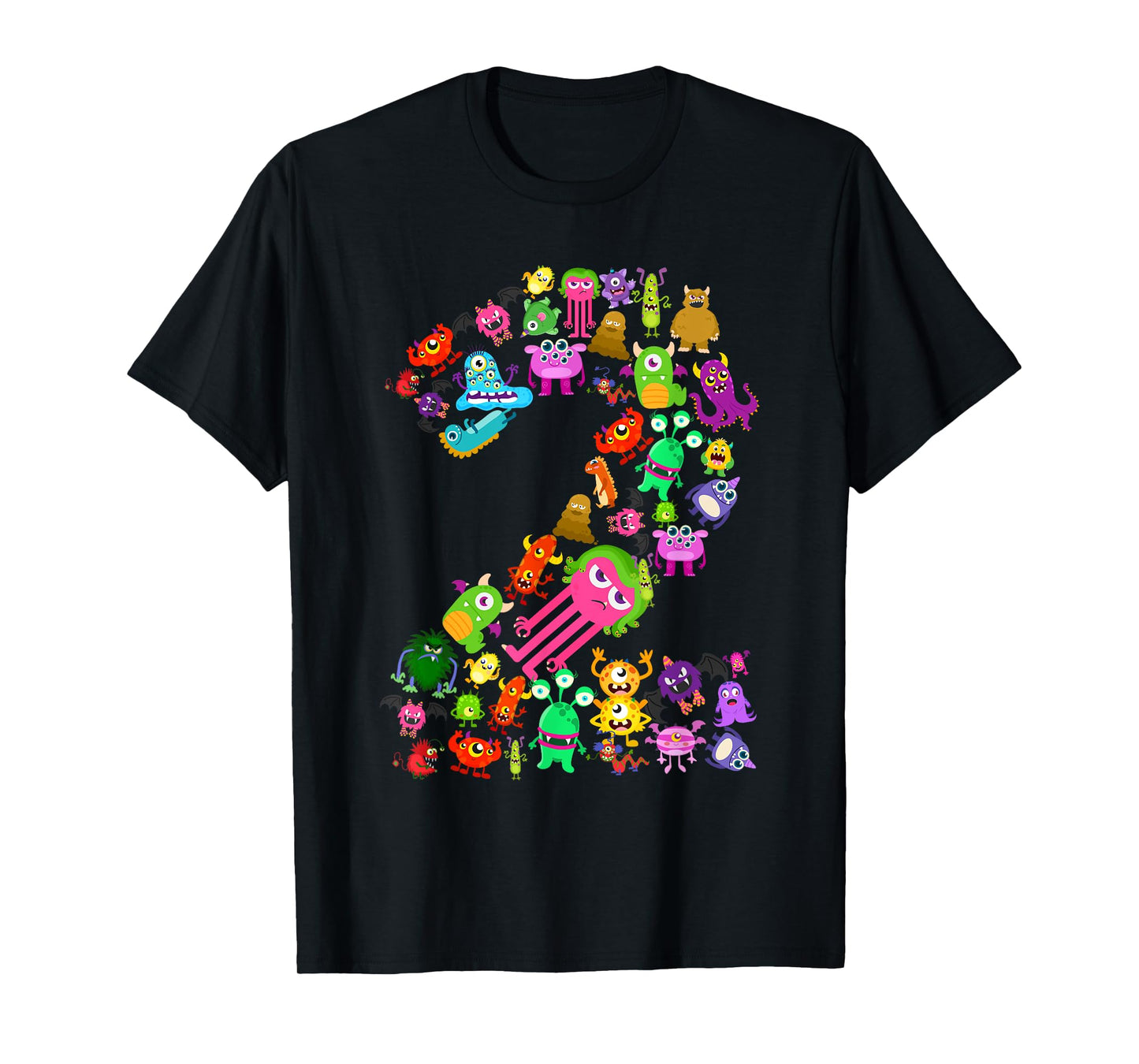 Little Monster 2 Two Years Old Kid 2nd Birthday Party Aliens T-Shirt