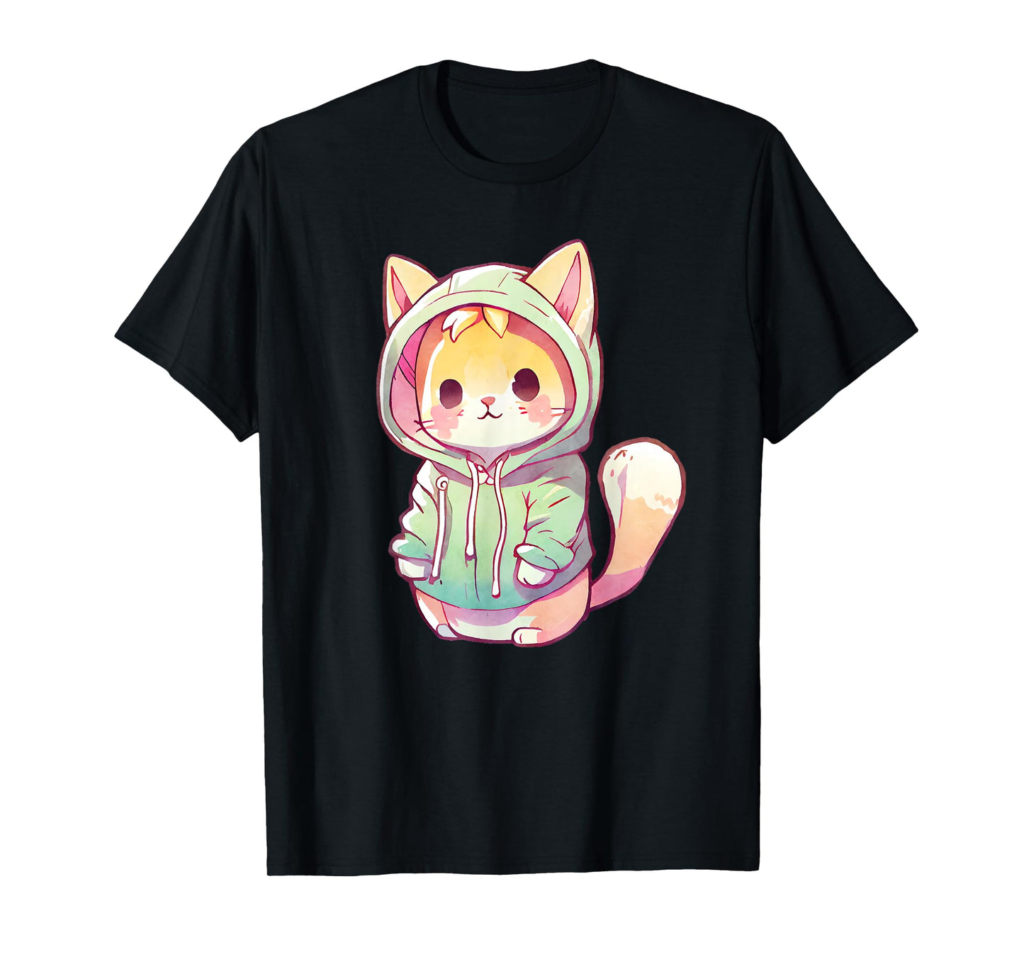 Cute Cartoon Cat in clothes Adorable Anime Kitten Men Women Kids T-Shirt