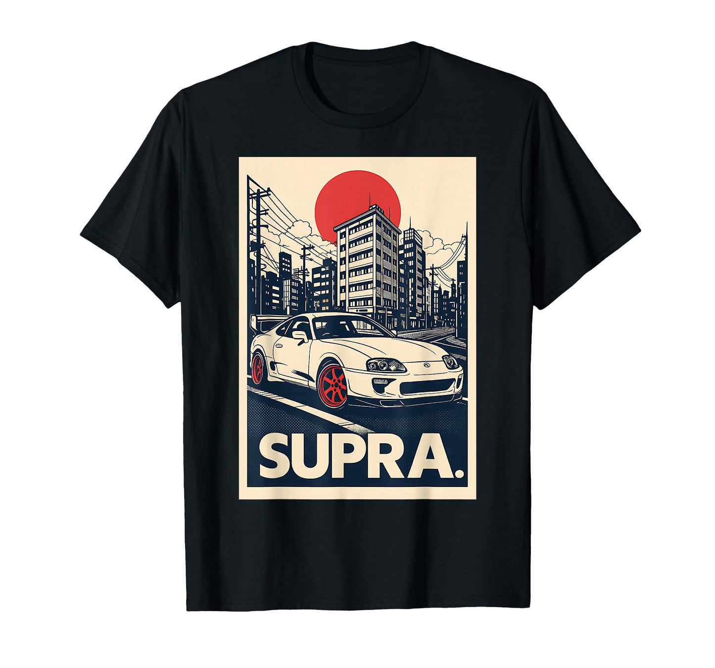 Japanese Cars Retro JDM Street Scene Tuner Car Art T-Shirt