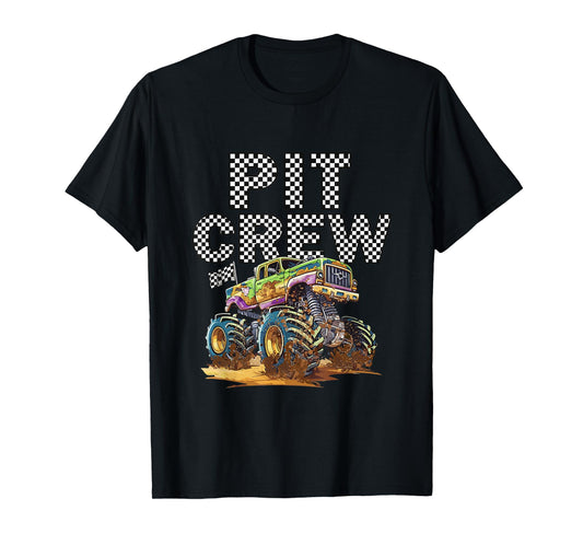 Monster Truck Pit Crew Family Matching Birthday Party T-Shirt