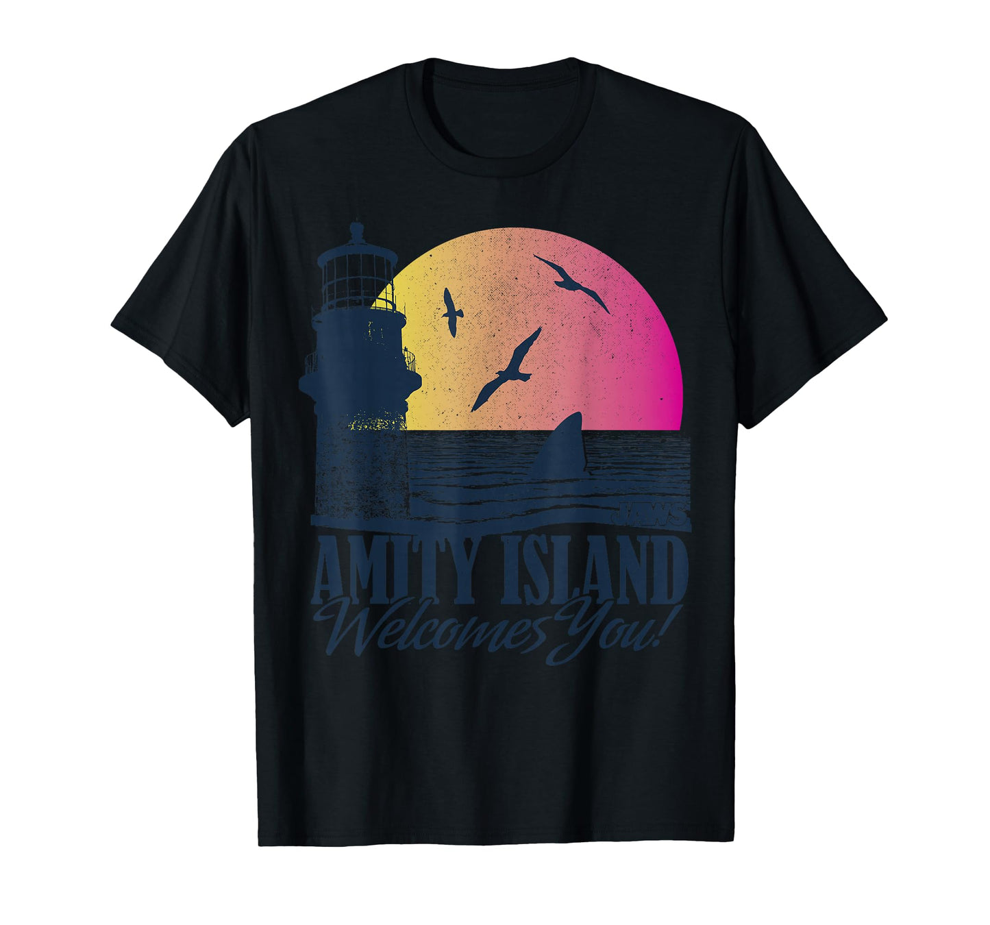 Jaws Amity Island Welcomes You Sunset T-Shirt