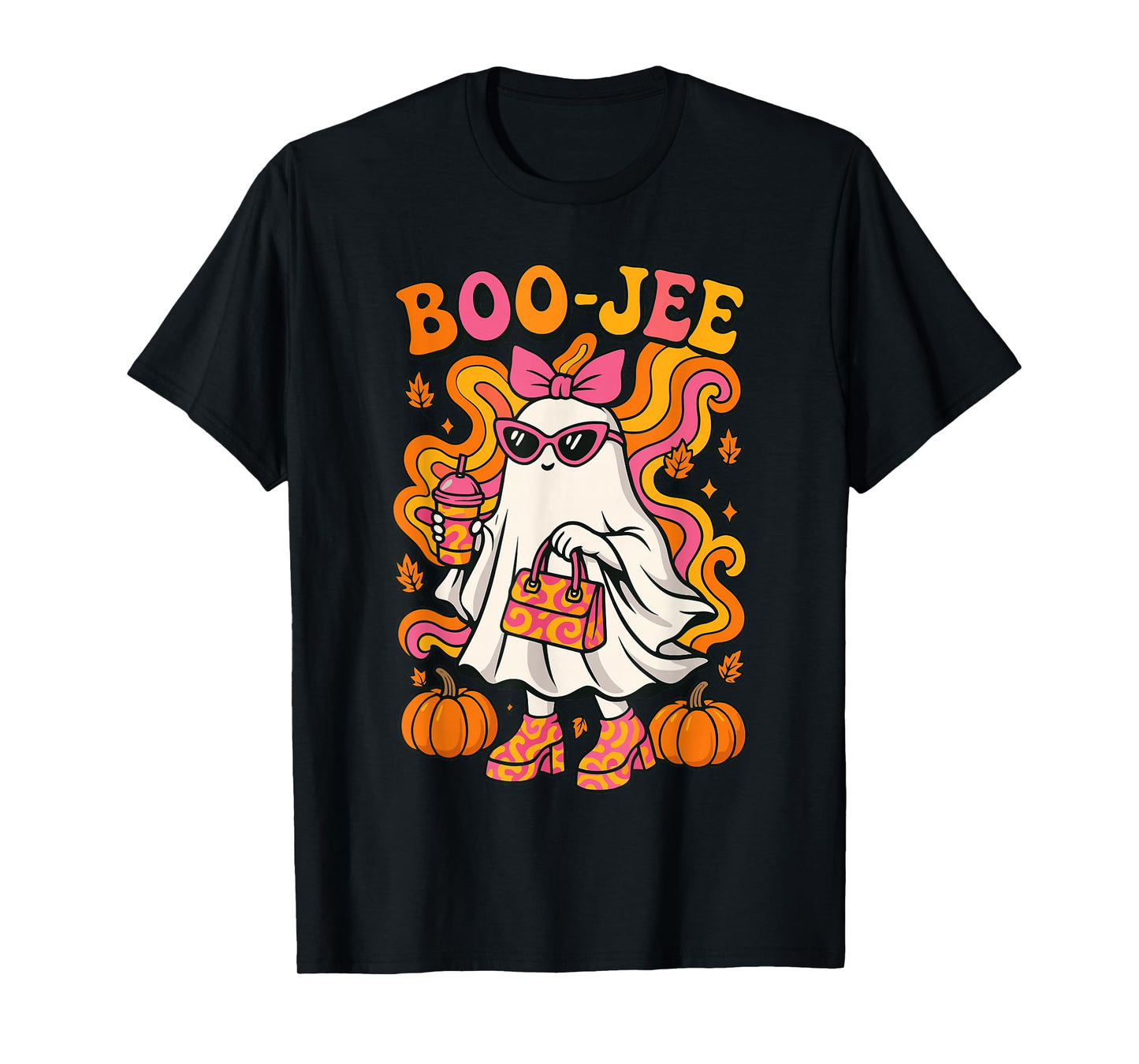 Boojee Halloween Shirt For Women, Cute Ghost Spooky Season T-Shirt