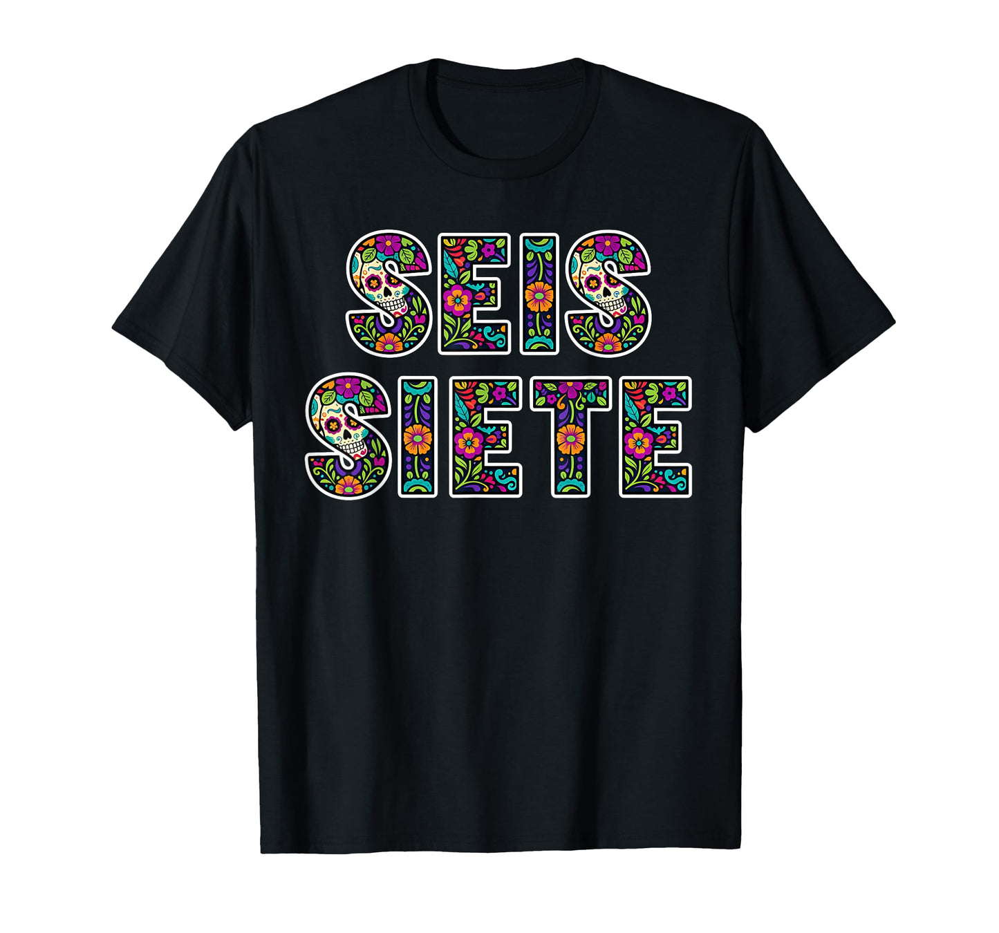 SEIS Siete 67 Six Seven Meme Dia de Los Muertos T-Shirt