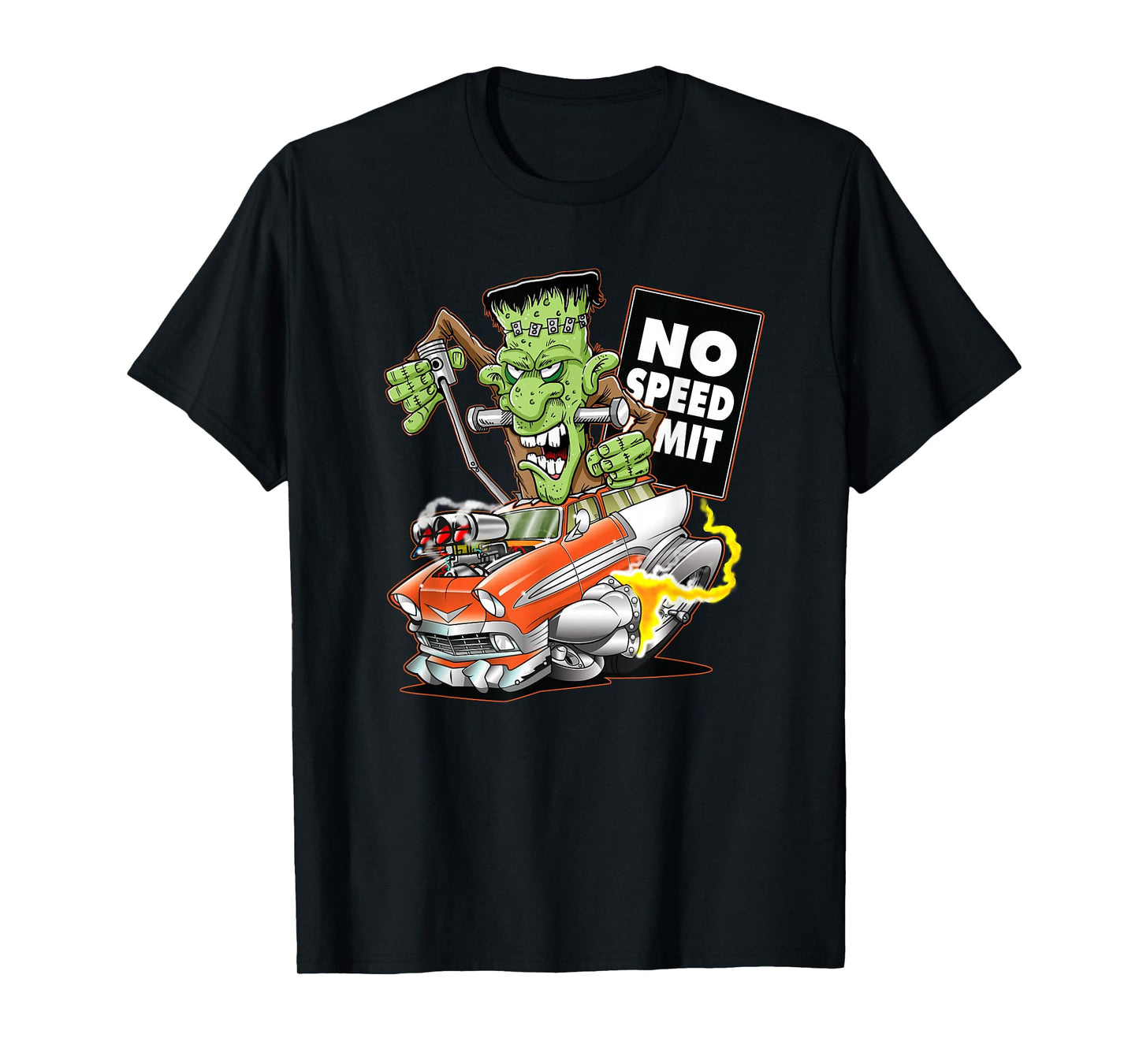 1956 Funny Cartoon Hot Rod Monster Vintage Car T-Shirt