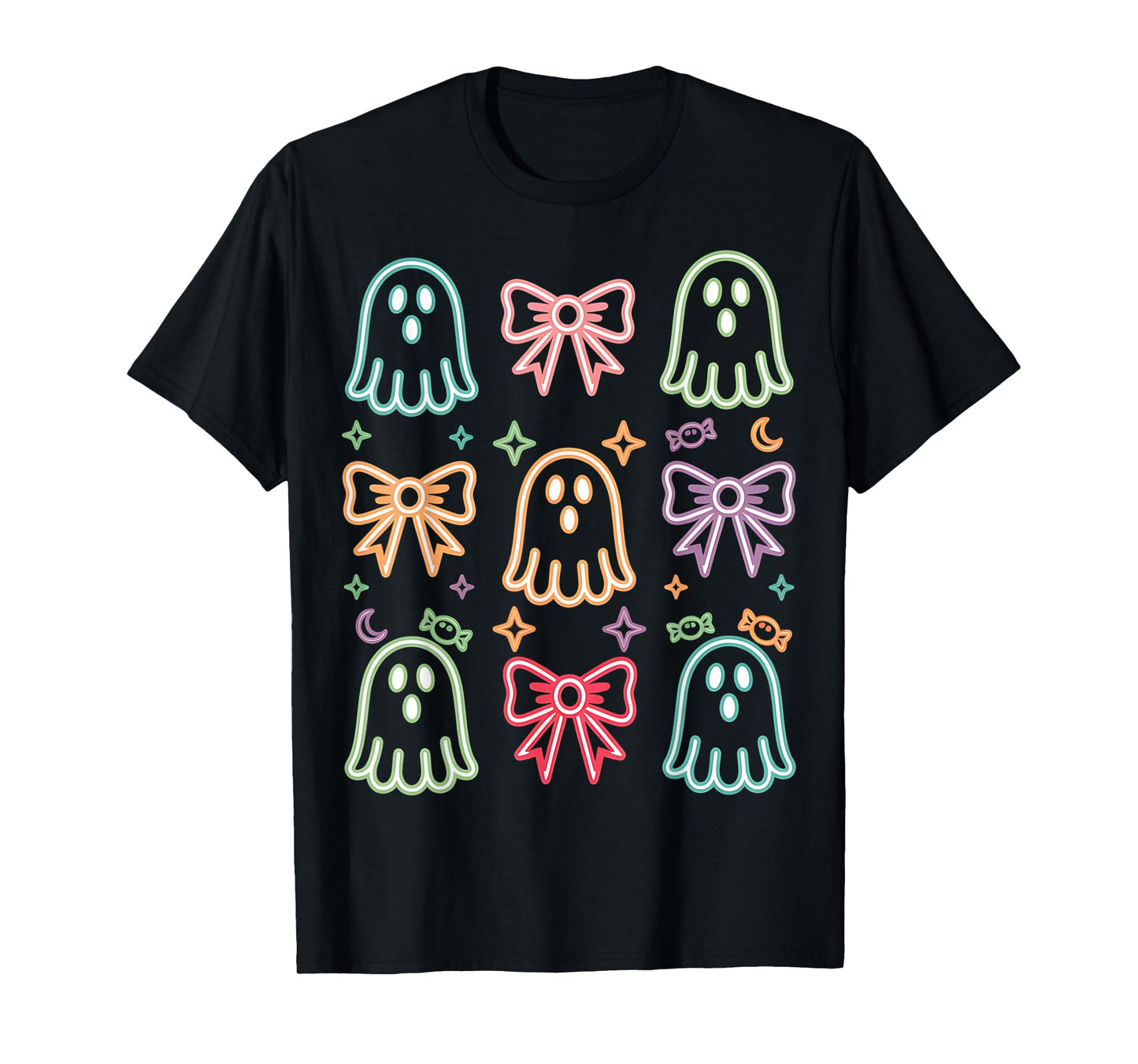 Funny Cute Ghost Spooky Season Glow in Halloween Night T-Shirt