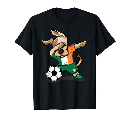 Funny Dabbing Dog Ireland Soccer Jersey Funny Irish Football T-Shirt