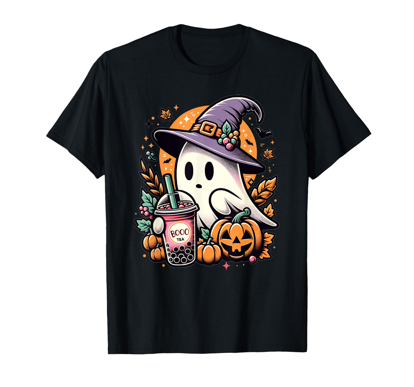 Halloween Ghost Funny Halloween Bubble Tea T-Shirt