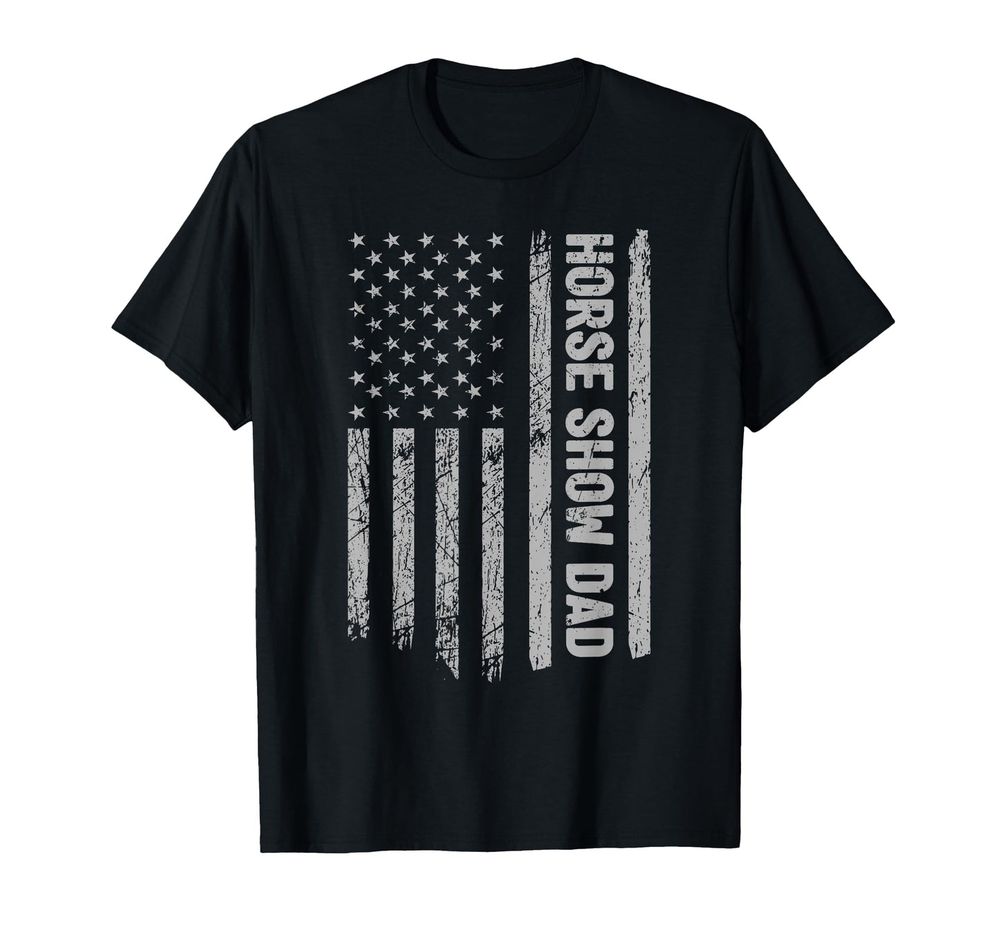 Funny Horse Show Dad America US Flag Patriot - Vintage T-Shirt
