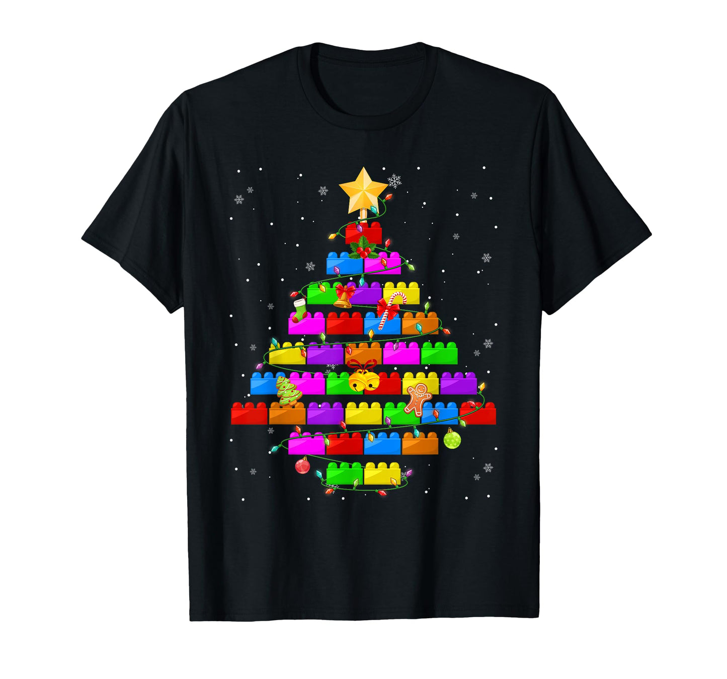 Merry Christmas PJS Blocks Building Christmas Tree Boys Kids T-Shirt