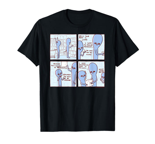 Threadless Nathan W. Pyle Strange Planet Long Being Graphic T-Shirt